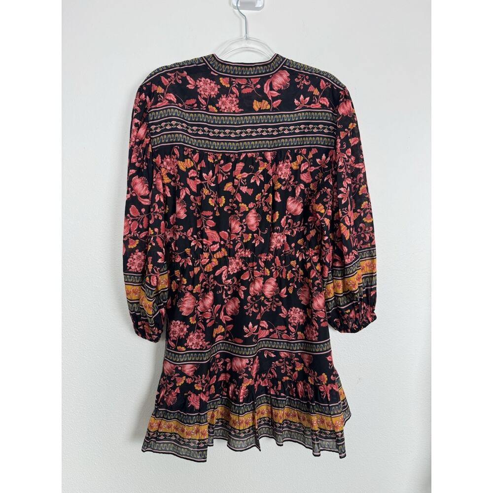 Alice + Olivia Floral Mini Dress Women’s 6 Mandarin Collar Balloon Sleeve Sedona - Picture 3 of 13
